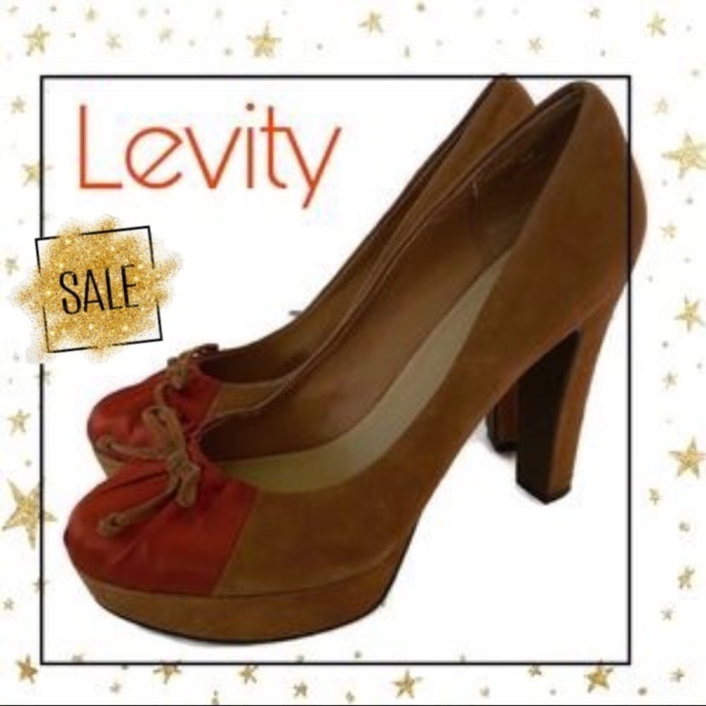 Levity Camel Suede Platform Heels 8.5 8.5M